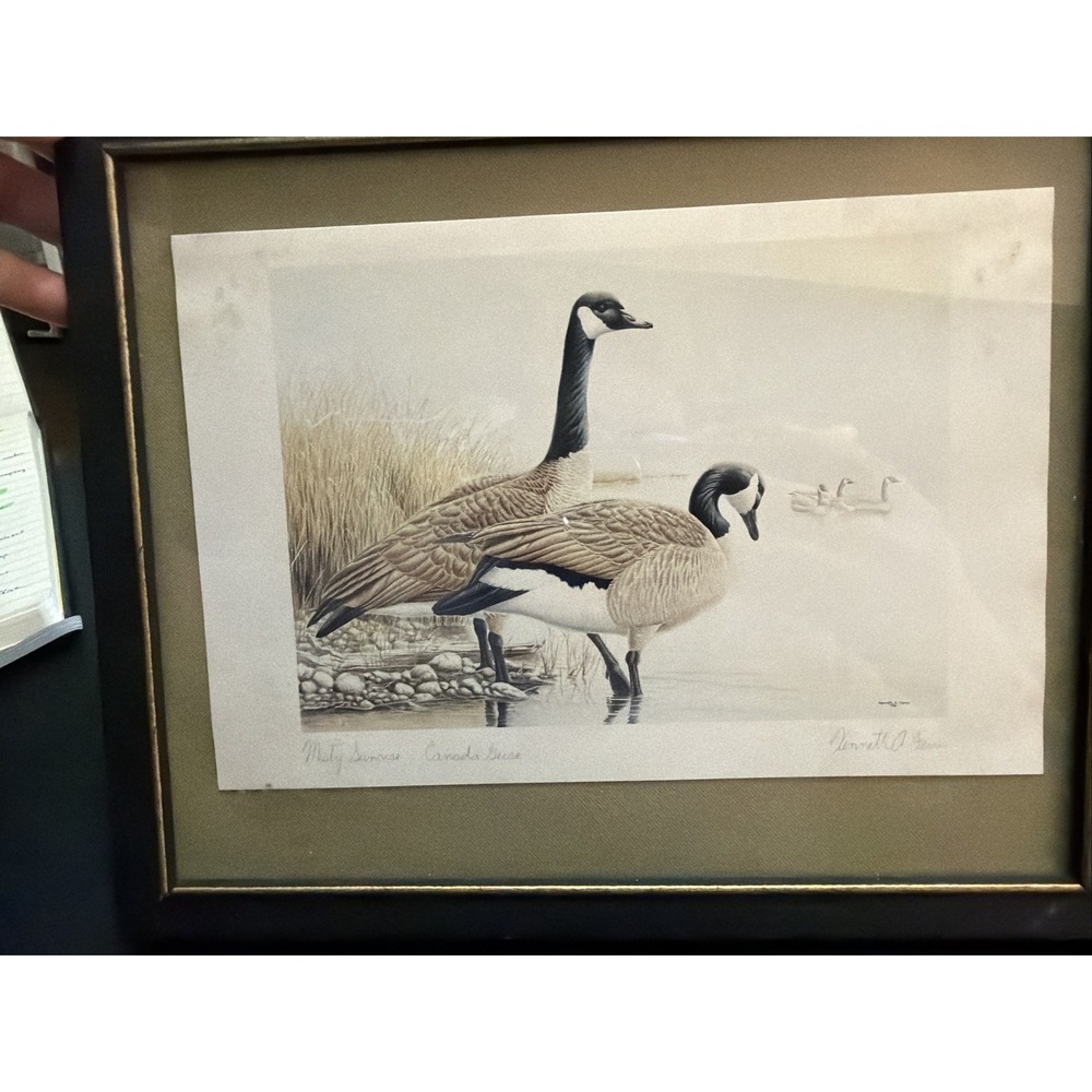 1986 Signed Kenneth A Ferns "misty Sunrise" Canada Geese Art